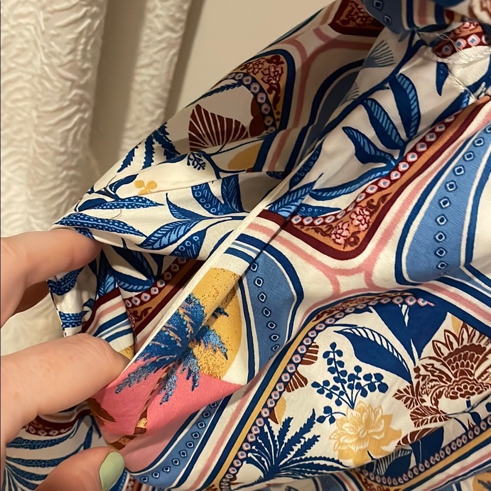 NWT JOIE Cotton Floral Patterned Dress with Belt 10 POCKETS! Farm Rio Look - Picture 4 of 11